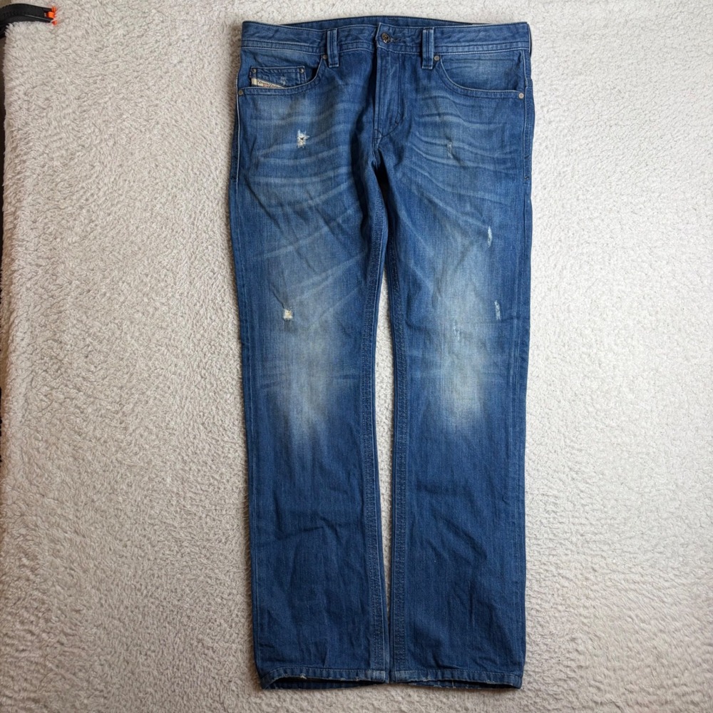Diesel Thavar Slim Skinny Jeans Wash 0823U Blue Denim Mens 33x32 (36x30)